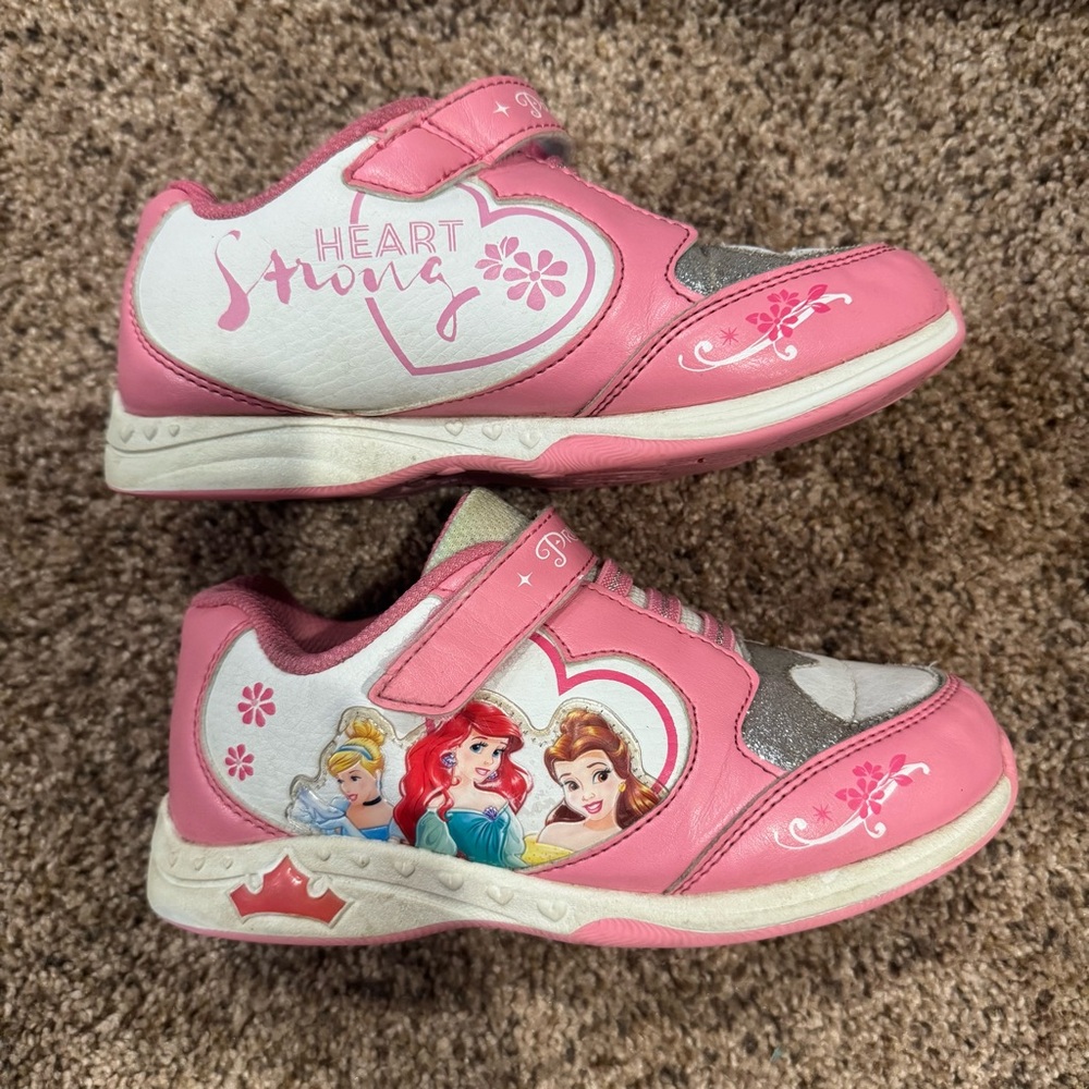Y2K Disney Princess Heart Strong Pink Sneakers Toddler Girl Size 12